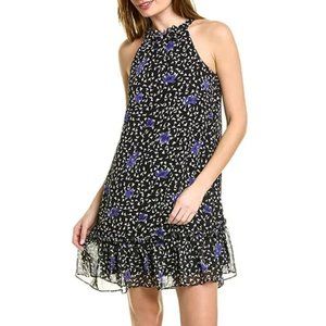 BCBGeneration Relaxed Halter Neck Tie Chiffon Mini Dress. New!